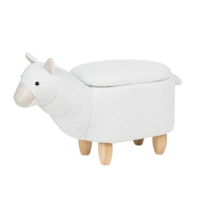 Pufa zwierzak ze schowkiem biała ALPACA
