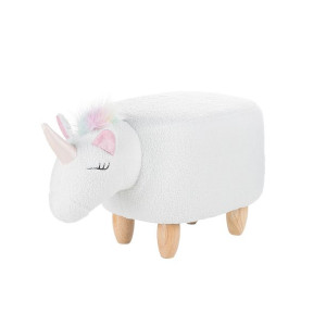Pufa zwierzak biała UNICORN