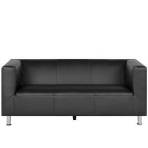 Sofa 3-osobowa ekoskóra czarna FLORO