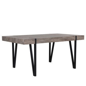 Stół do jadalni 150 x 90 cm ciemne drewno z czarnym ADENA