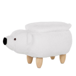 Pufa zwierzak ze schowkiem biała BEAR