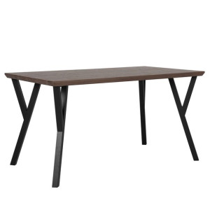 Stół do jadalni 140 x 80 cm ciemne drewno z czarnym BRAVO