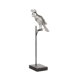 Figurka papuga srebrna COCKATOO
