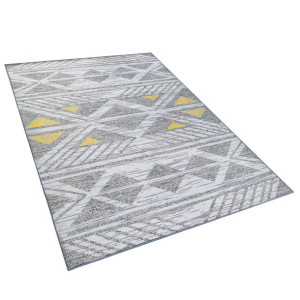 Dywan 140 x 200 cm szaro-żółty KARGI