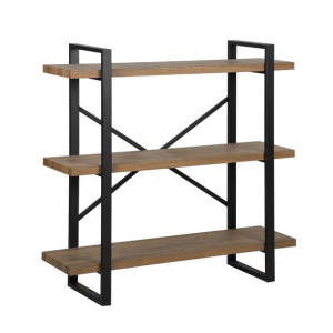 Regał 3 półki ciemne drewno TIMBER