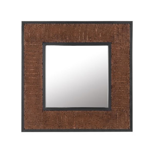 Lustro ścienne 60 x 60 cm ciemne drewno BOISE