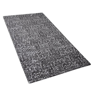 Dywan z wiskozy 80 x 150 cm szaro-srebrny ESEL