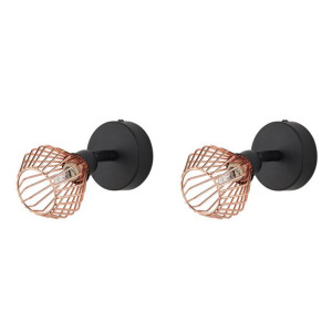 Zestaw 2 lamp ściennych miedziany VOLGA