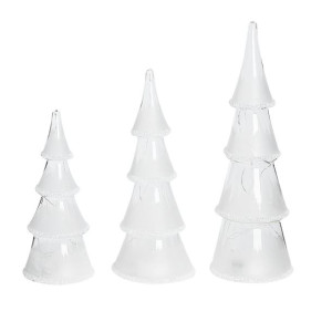 Zestaw 3 figurek LED choinek biały KIERINKI