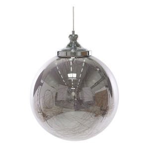 Lampa wisząca szklana srebrna BENI duża