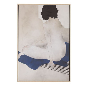 Obraz na płótnie w ramie 63 x 93 cm czarno-szary GRAVONI