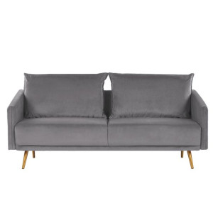 Sofa 3-osobowa welurowa szara MAURA
