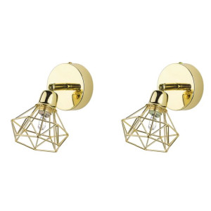 Zestaw 2 lamp ściennych złote ERMA
