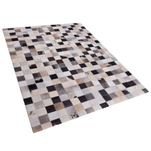 Dywan patchwork skórzany 160 x 230 cm wielokolorowy RIZE