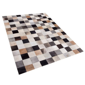 Dywan patchwork skórzany 160 x 230 cm wielokolorowy SOKE