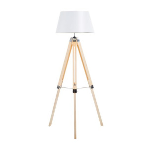 Lampa podłogowa drewniana jasna MADEIRA