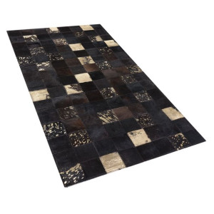 Dywan patchwork skórzany 80 x 150 cm brązowy BANDIRMA