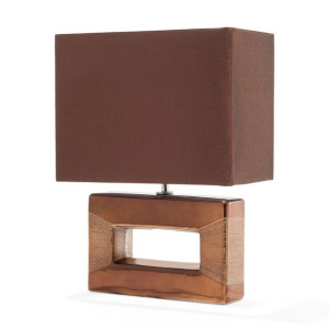 Lampka nocna porcelanowa brązowa ONYX