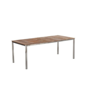 Stół ogrodowy tekowy 200 x 90 cm jasne drewno VIAREGGIO