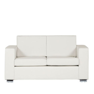 Sofa 2-osobowa skórzana biała HELSINKI