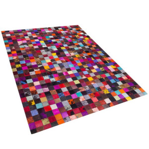 Dywan patchwork skórzany 160 x 230 cm wielokolorowy ENNE