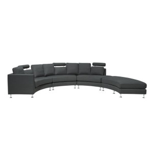Sofa półokrągła modułowa szara ROTUNDE
