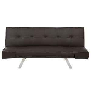 Sofa rozkładana ekoskóra brązowa BRISTOL