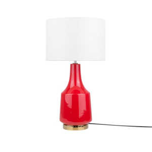 Lampa stołowa ceramiczna czerwona TRIVERSA