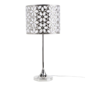 Lampa stołowa metalowa srebrna SAJO L