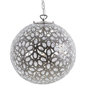 Lampa wisząca metalowa srebrna VOLTA