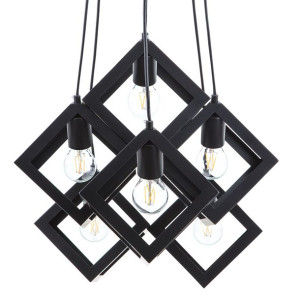 Lampa wisząca 6 kloszy metalowa czarna CHRISOLA