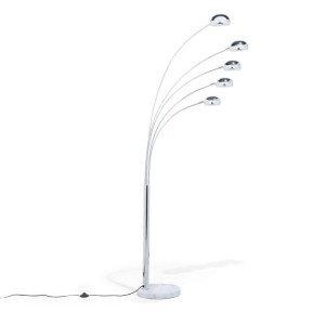 Lampa podłogowa regulowana metalowa srebrna FLINDERS