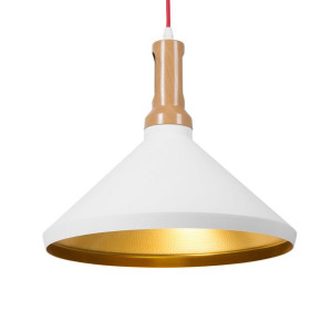 Lampa wisząca metalowa biała LIARD