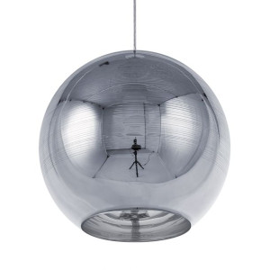 Lampa wisząca szklana srebrna ASARO