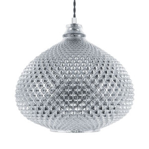 Lampa wisząca szklana srebrna MADON