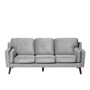 Sofa 3-osobowa welurowa jasnoszara LOKKA