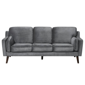 Sofa 3-osobowa welurowa ciemnoszara LOKKA