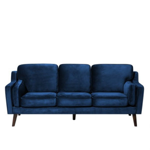 Sofa 3-osobowa welurowa niebieska LOKKA