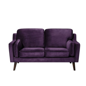 Sofa 2-osobowa welurowa fioletowa LOKKA