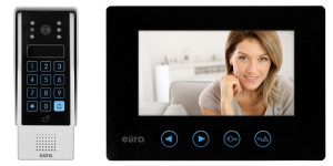 WIDEODOMOFON "EURA" VDP-10A3 "JUPITER" CZARNY kolor 7" otwieranie 2 wejść p