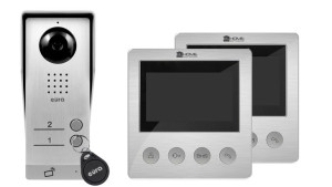 WIDEODOMOFON "EURA" 2x VDA-18A3 silver + VDA-92A3 - dwurodzinny, srebrny, 4