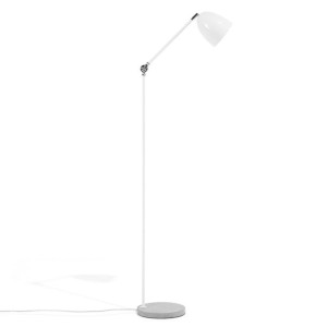Lampa podłogowa regulowana metalowa biała CHANZA