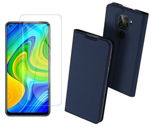 Etui Dux Ducis z klapką+ szkło płaskie do Xiaomi Redmi Note 9 / Redmi 10X n