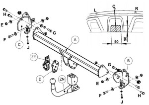 Hak holowniczy Witter Mercedes GLC SUV X253 2015-