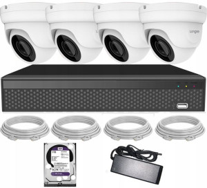 Monitoring Ip Poe 4 Kamery Fullhd 1080p Zewnętrzne