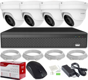 Monitoring Ip Poe 4 Kamery Fullhd 1080p Zewnętrzne