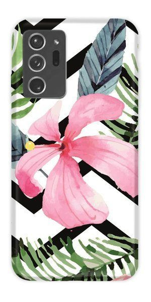 Casegadget Etui Nadruk Różowy Kwiat I Liście Samsung Galaxy Note 20 Plus