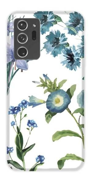 Casegadget Etui Nadruk Niebieskie Kwiaty Na Białym Samsung Galaxy Note 20 P