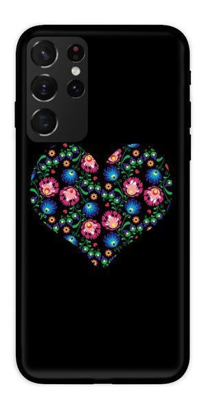 Casegadget Etui Nadruk Słowiańskie Serce Czarne Samsung Galaxy S21 Ultra