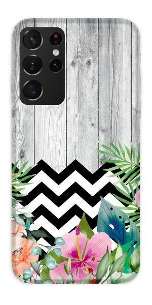 Casegadget Etui Nadruk Szare Drewno Samsung Galaxy S21 Ultra